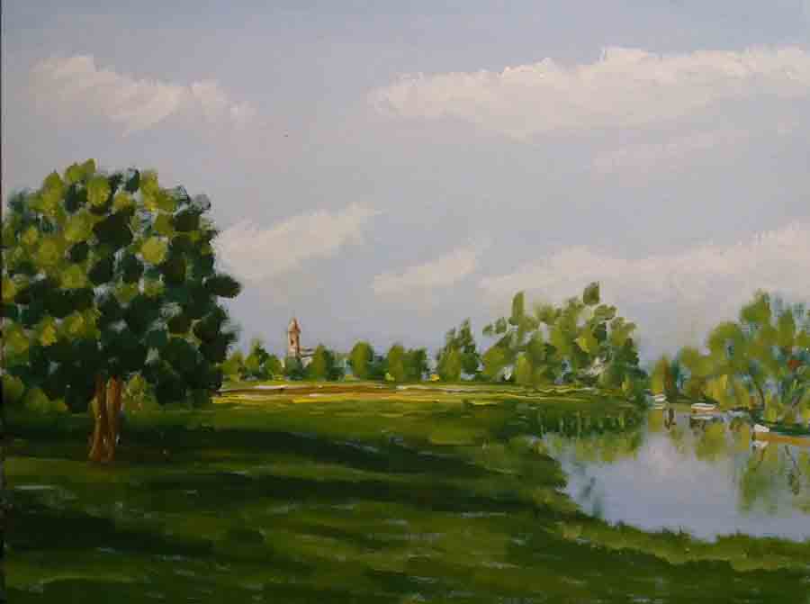 Il fiume kungo il prato