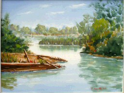 La barca abbandonata sulla riva del Sile La barca abbandonata sulla riva del Sile